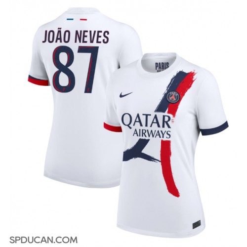 Zenski Nogometni Dres Paris Saint-Germain Joao Neves #87 Gostujuci 2024-25 Kratak Rukav